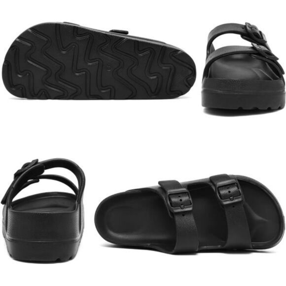 Womens platform sandals arch support slip on buckle comfort beach slides EVA - Picture 3 of 7